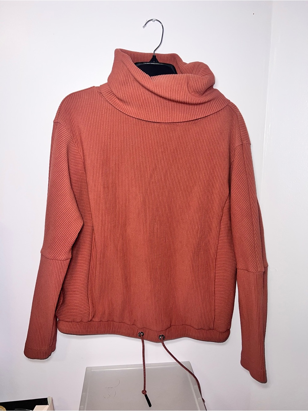 Varley Ribbed Cowl Neck Sweater - Rusty Coral